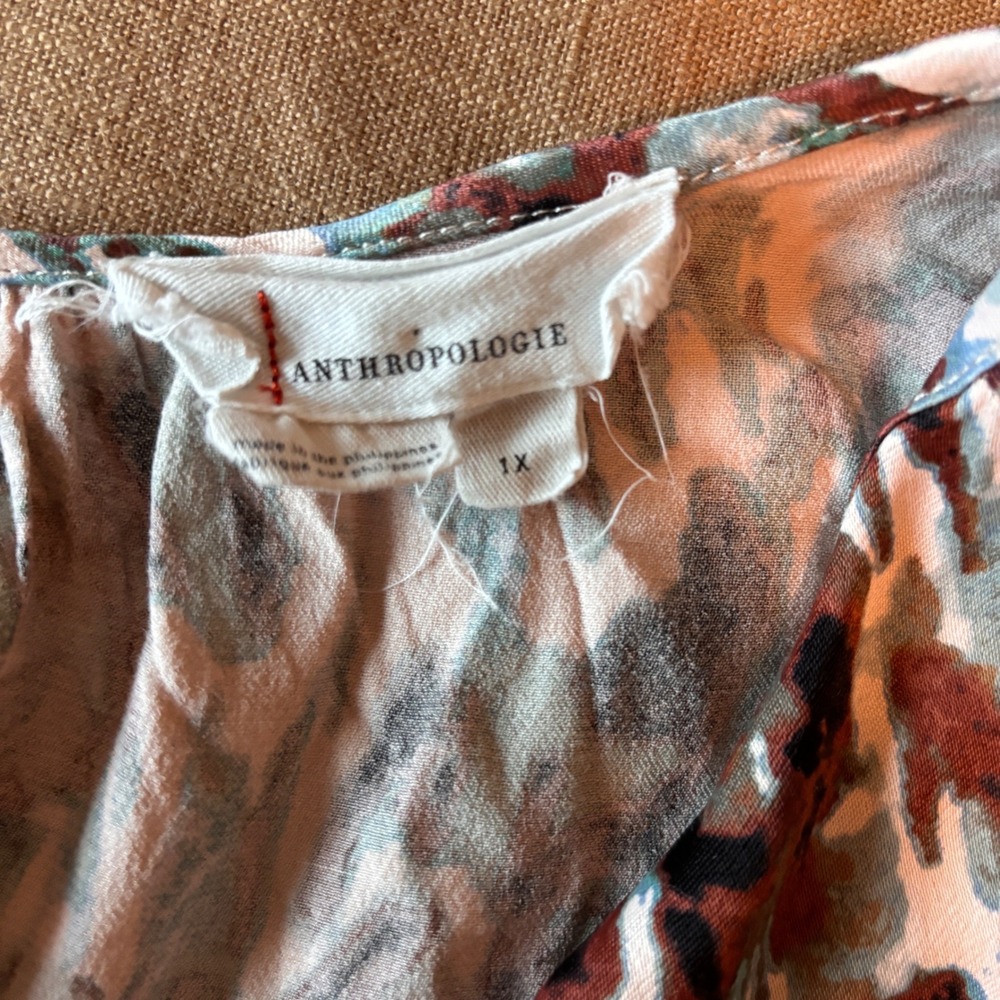 Anthropologie Somerset Jumpsuit Print 1X Abstract Boho Wide Leg Breezy - Picture 5 of 11